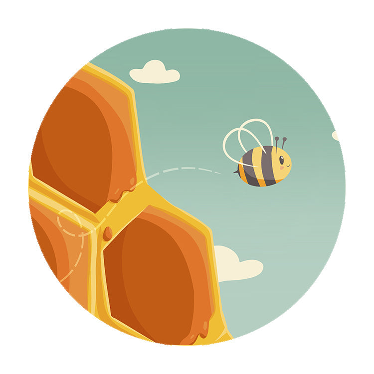 Behangcirkel - Bee Happy - Kinderkamer - Behangsticker
