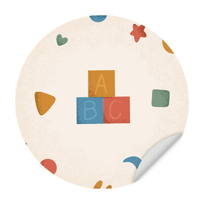Behangcirkel - Born to Me Letterblokken - Kinderkamer - Behangsticker