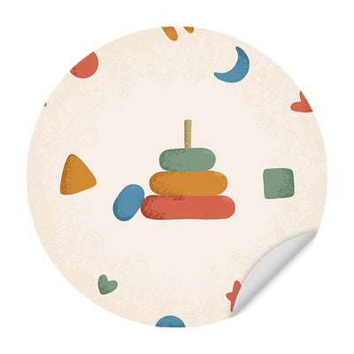 Behangcirkel - Born to Me Stapelringen - Kinderkamer - Behangsticker
