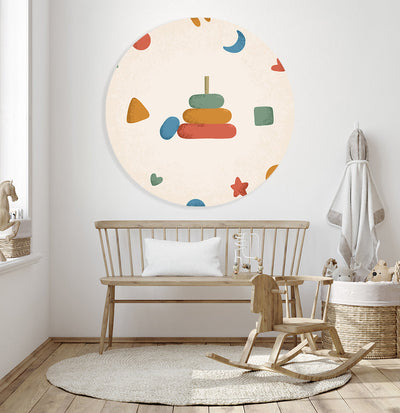 Behangcirkel - Born to Me Stapelringen - Kinderkamer - Behangsticker (Sfeer)