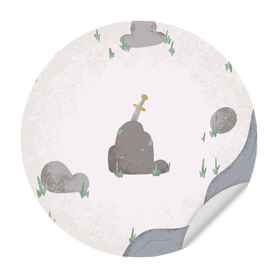 Behangcirkel - Born to be Brave - Zwaardje - Kinderkamer - Behangsticker
