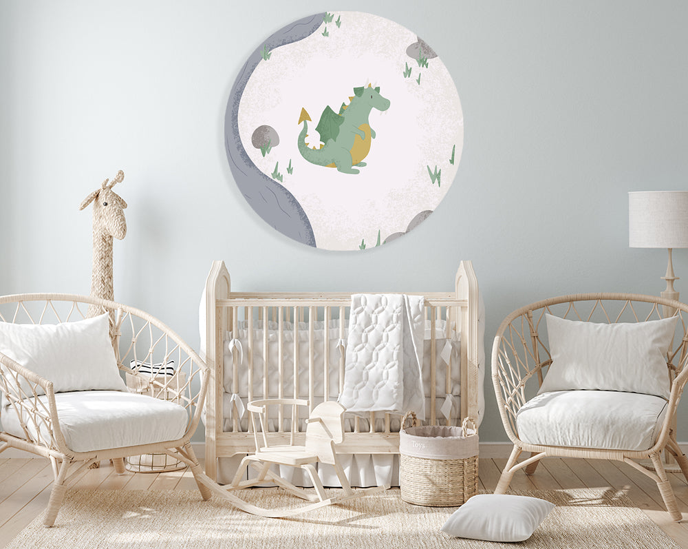 Behangcirkel - Born to be Brave Draakje - Kinderkamer - Behangsticker (Sfeer)
