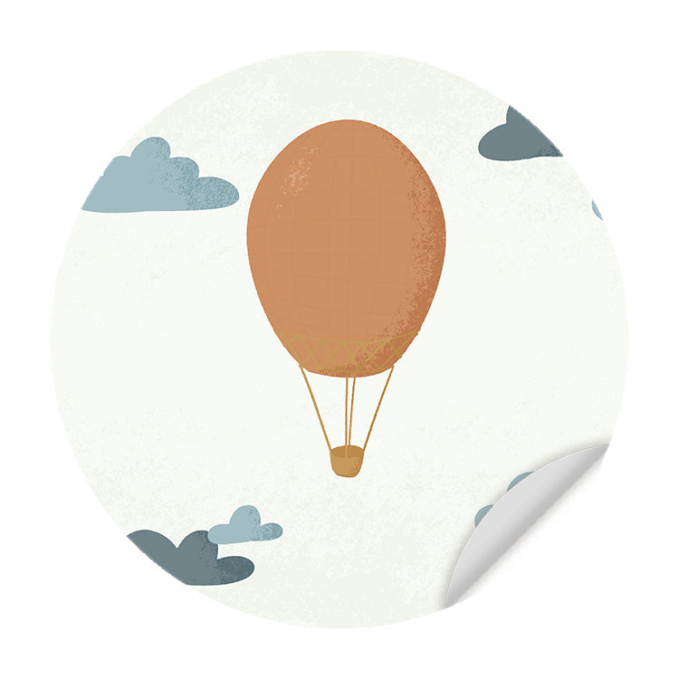 Behangcirkel - Born to be Free Luchtballon - Kinderkamer - Behangsticker