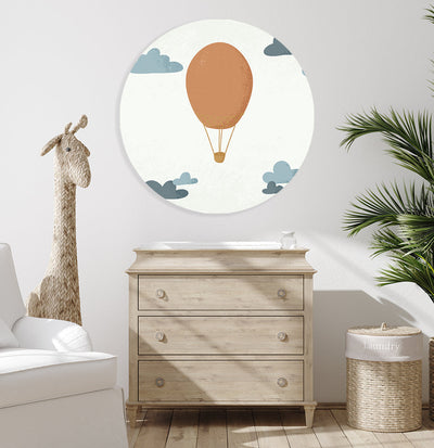 Behangcirkel - Born to be Free Luchtballon - Kinderkamer - Behangsticker (Sfeer)