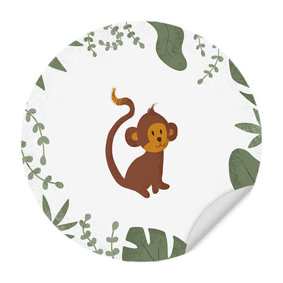 Behangcirkel - Born to be Wild Aapje - Kinderkamer - Behangsticker