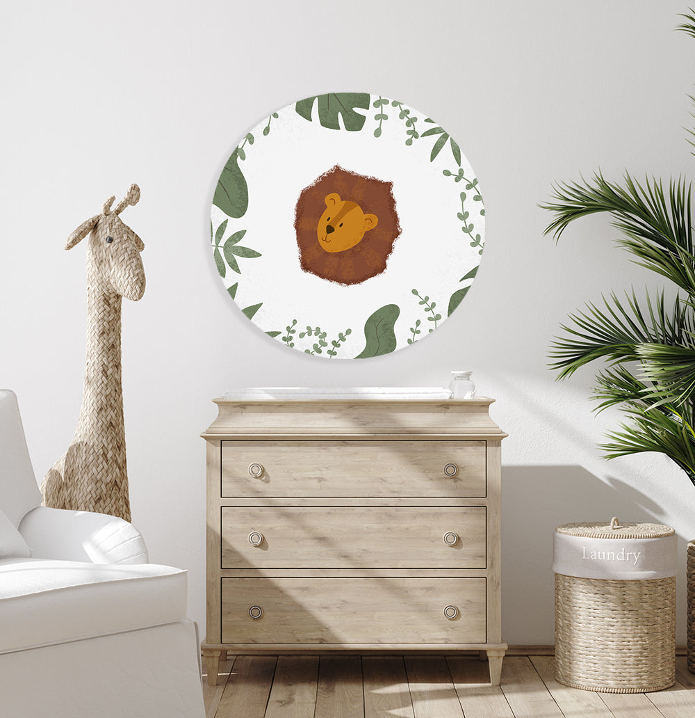 Behangcirkel - Born to be Wild Leeuw - Kinderkamer - Behangsticker (Sfeer)
