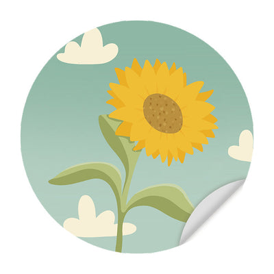 Behangcirkel - Zonnebloem - Kinderkamer - Behangsticker