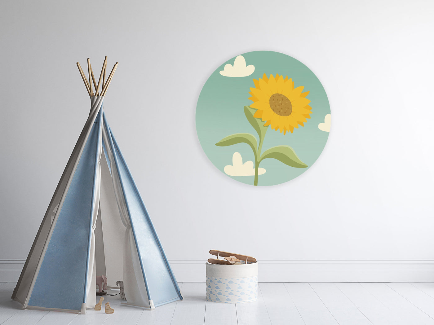 Behangcirkel - Zonnebloem - Kinderkamer - Behangsticker (Sfeer)