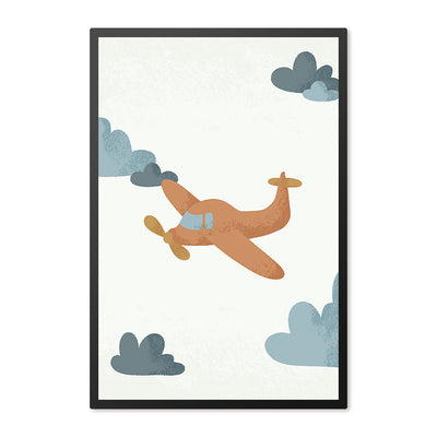 Poster in lijst Born to be Free Vliegtuigje