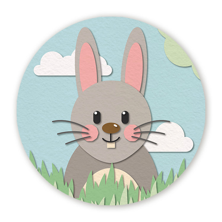 Muurcirkel Konijn - Papieren Dieren - Kinderkamer