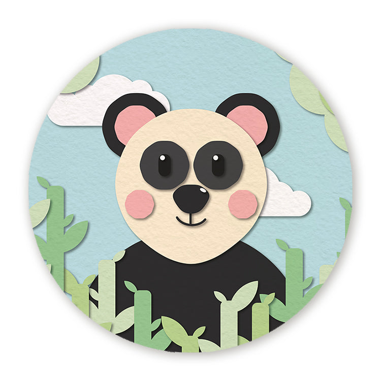 Muurcirkel Panda - Papieren Dieren - Kinderkamer