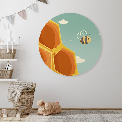 Muurcirkel_Bee_Happy_-_Kinderkamer_Sfeer