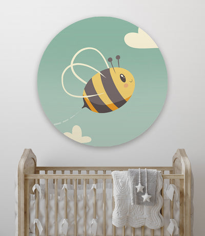 Muurcirkel Blije Bij - Kinderkamer - Babykamer
