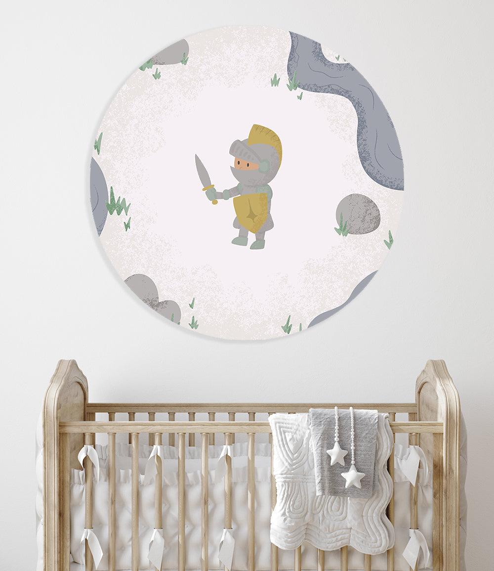 Muurcirkel Born to be Brave Ridder - Kinderkamer - Babykamer