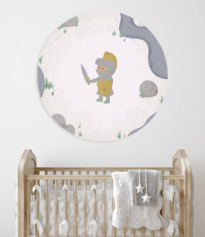 Muurcirkel Born to be Brave Ridder - Kinderkamer - Babykamer