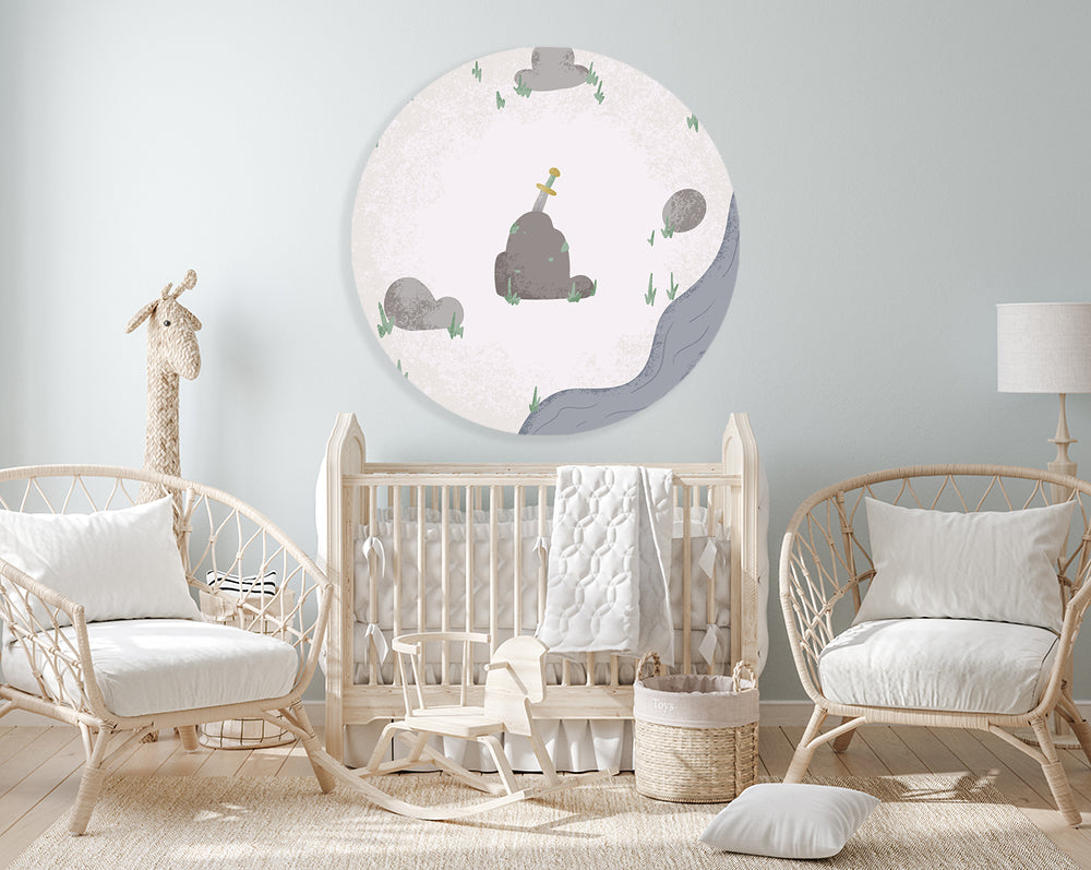 Muurcirkel Born to be Brave Zwaardje - Kinderkamer - Babykamer