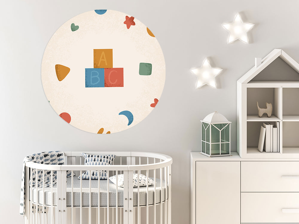 Muurcirkel Born to be Me Letterblokken - Kinderkamer - Babykamer