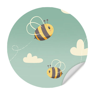 Muursticker Twee Blije Bijen - Kinderkamer - Babykamer