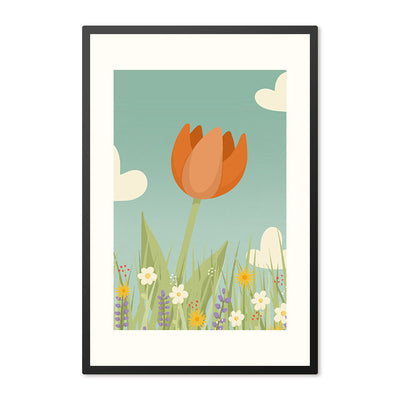 Poster in lijst Oranje Tulp