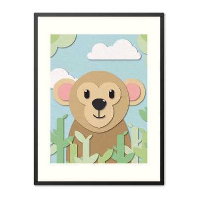 Poster in Lijst Aap - Kinderkamer