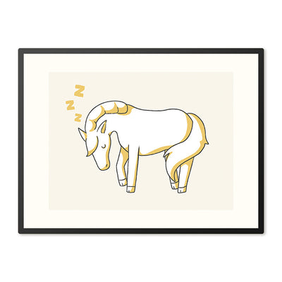 Poster in Lijst Slapend Paard - Kinderkamer