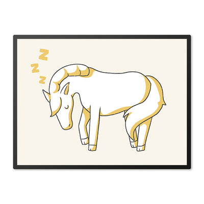 Poster in Lijst Slapend Paard - Kinderkamer