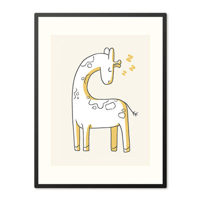 Poster in Lijst Slapende Giraf - Kinderkamer