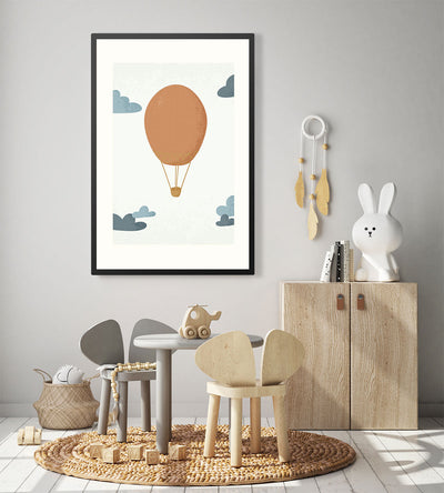Poster in lijst Born to be Free Luchtballon
