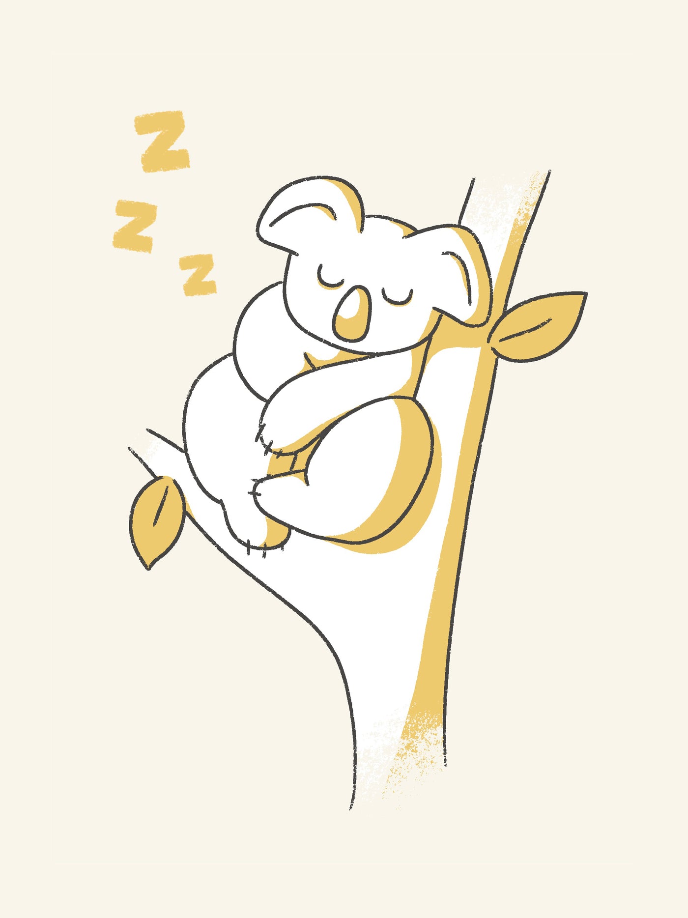 Schilderij Slapende Koala - Slapende Vriendjes - Kinderkamer